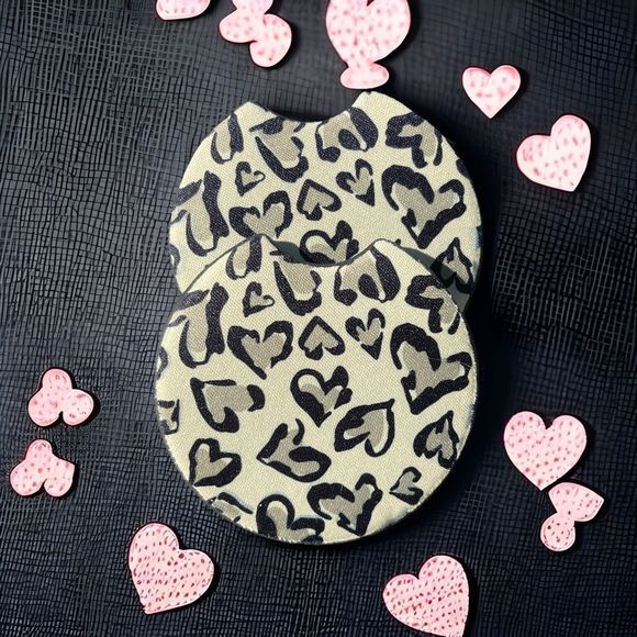 Animal Print Hearts Car Coaster 2 Pack - Picture 2 of 9